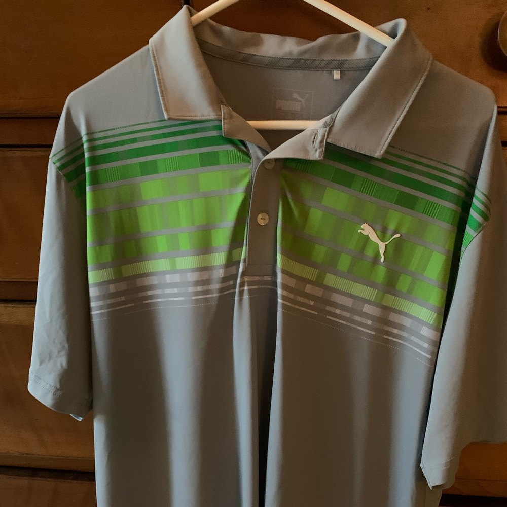 Puma men’s golf shirt gray size large